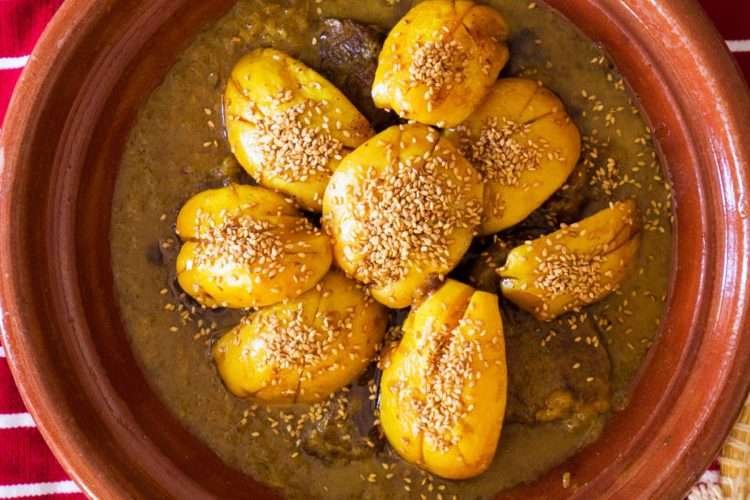 Tajine de bœuf aux coings caramélisés